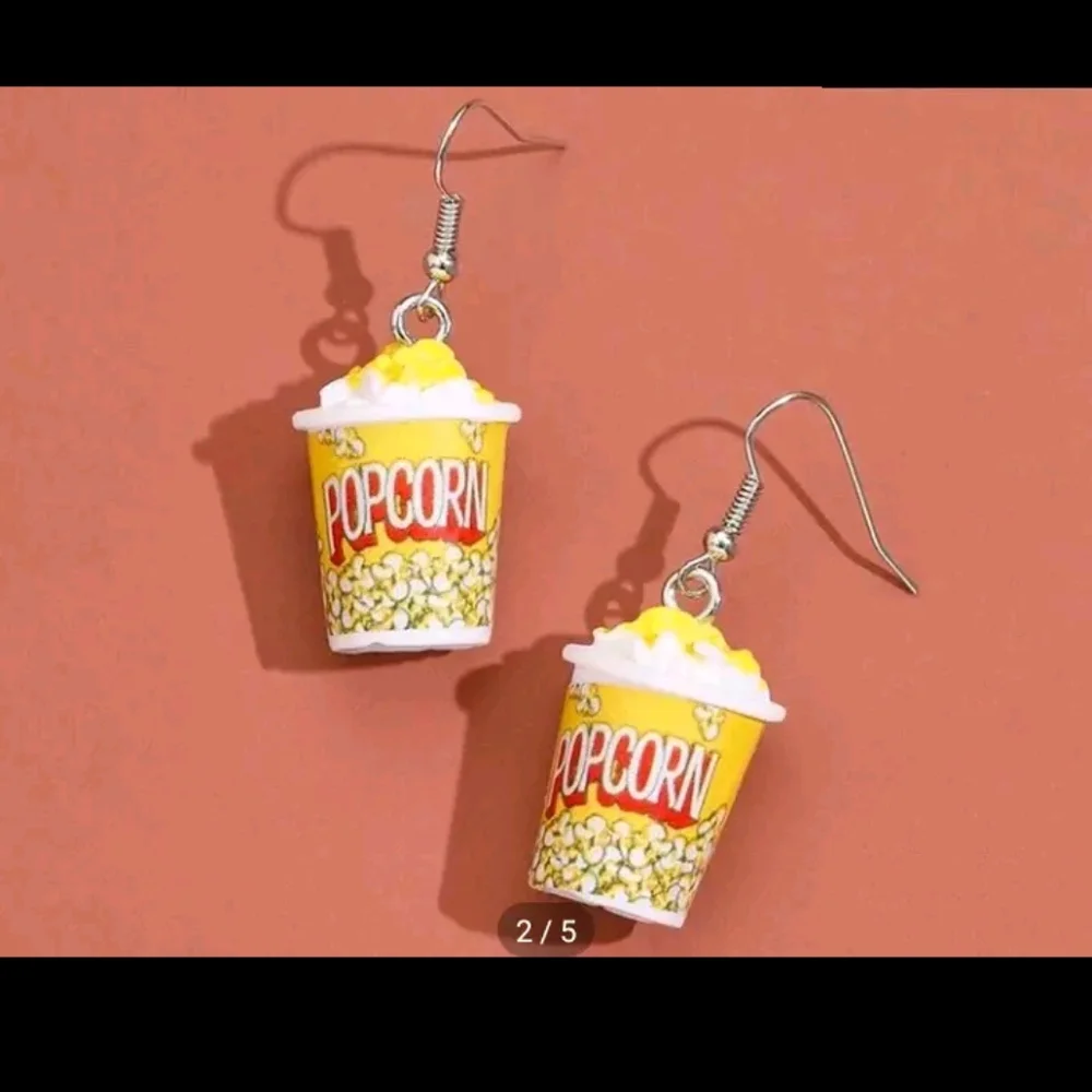 1pair Fashionable & Cute & Creative Popcorn Bucket Shaped Drop Earrings, Suitabl - Picture 2 of 5